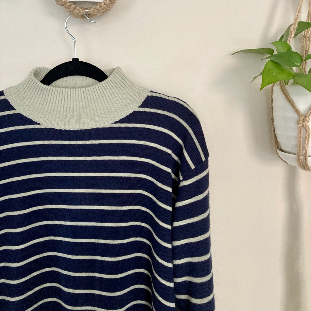 turtle neck striped sweater
